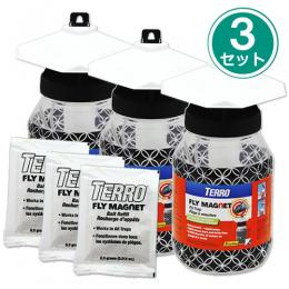 フライマグネット 3セット (トラップ本体＋誘引剤) [ハエ 捕獲器 臭気トラップ 殺虫剤不使用]