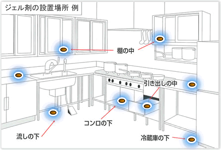 ゴキブリ ジェル剤 ミサイルジェルD 設置例