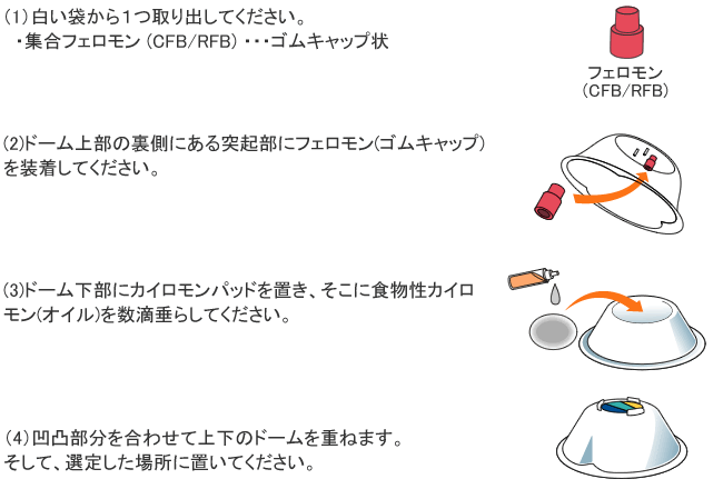 ドームトラップ(コクヌストモドキ用) 使用方法