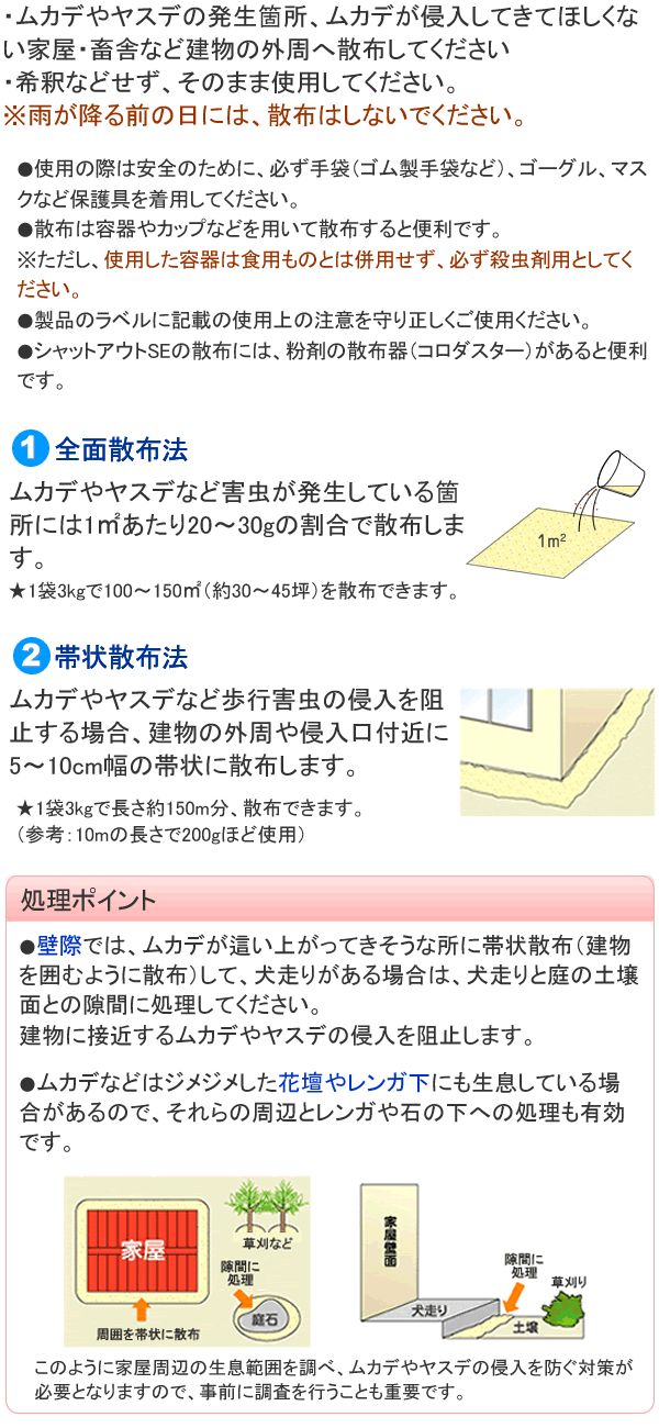 シャットアウトSE 使用上の注意