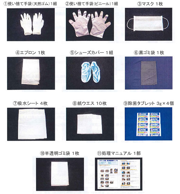 嘔吐物処理セット セット内容