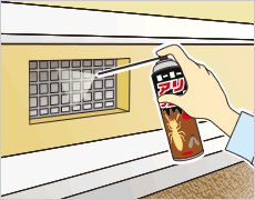 スーパーアリジェット 床下換気口から噴霧