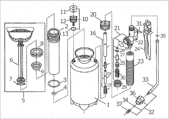 噴霧器GS-006　部品図